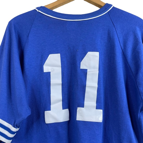 Vintage 70s Poor Boys Dodger Sportswear Blue & White Jersey Style TShirt Size XL - Picture 7 of 8